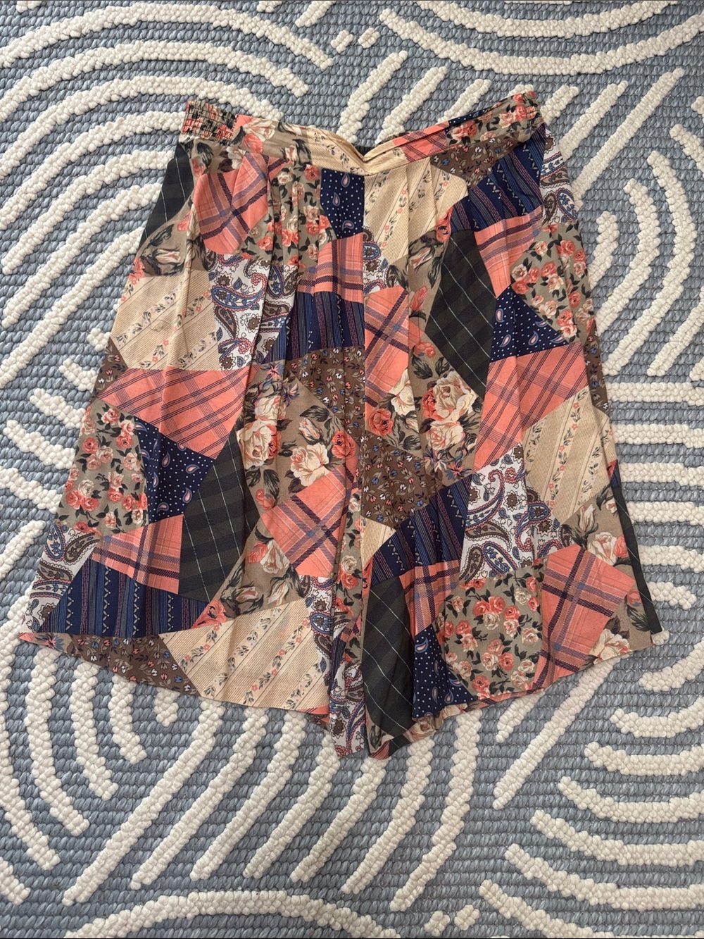 Vintage 90s AG Harbor Patchwork Floral Culotte Shorts Made in USA M
